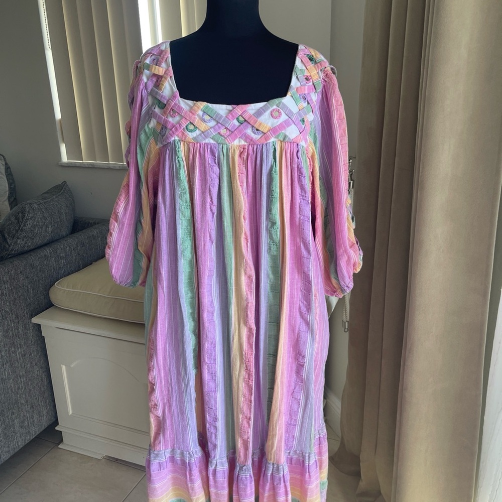 Ramona Rull 70’s Square Neck Midi with mirrors Sundress 3X